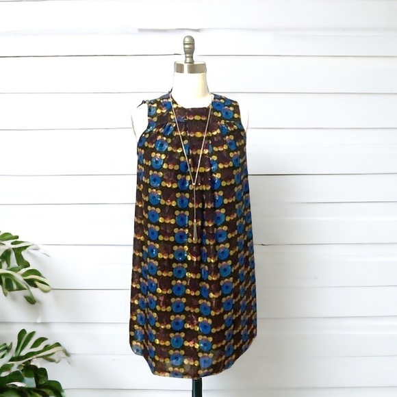 Anna Sui x Target 20th Anniversary Mod Metallic Sleeveless Party Shift Dress - Picture 1 of 15